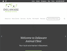 Tablet Screenshot of delawareanimalclinic.com